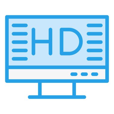 Hd Ekran Vektörü Simgesi Tasarım İllüstrasyonu