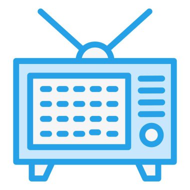 TV Vektörü Simgesi Tasarım İllüstrasyonu