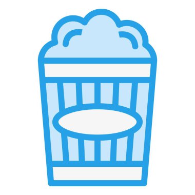 Patlamış Mısır Vektör Simgesi Tasarım Çizimi