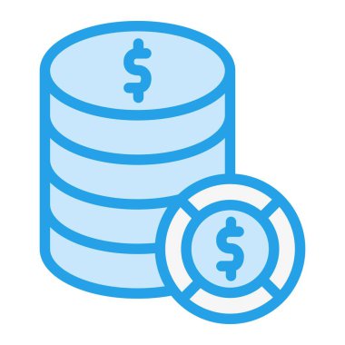 Dolar Yığını Vektör Simgesi Tasarım İllüstrasyonu