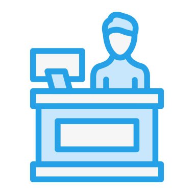 Çalışan Vektör Simgesi Tasarım İllüstrasyonu