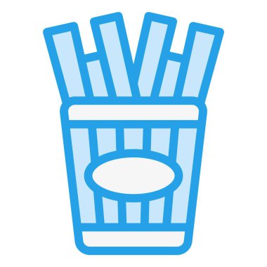 Fries Vektör Simgesi Tasarım İllüstrasyonu