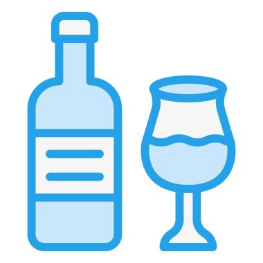 Şarap şişesi Vektör Simgesi Tasarım İllüstrasyonu