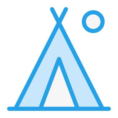 Kamp Vektörü Simgesi Tasarım İllüstrasyonu