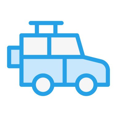 Jeep Vektör Simgesi Tasarım İllüstrasyonu