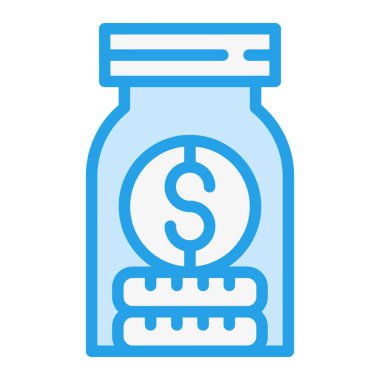 Para kavanozu Vektör Simgesi Tasarım İllüstrasyonu