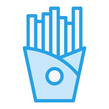 Patates kızartması Vektör Simgesi Tasarım Çizimi