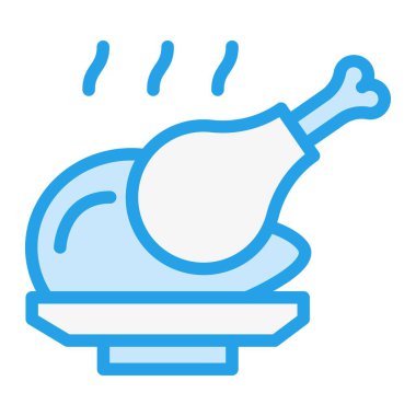 Kızarmış tavuk vektör simgesi tasarım tasarımı