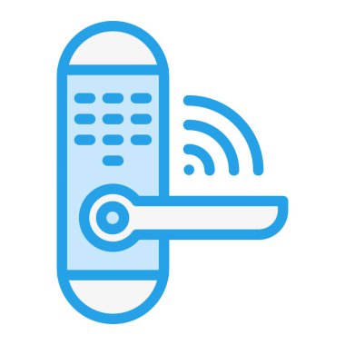 Akıllı kapı Vektör Simgesi Tasarım İllüstrasyonu