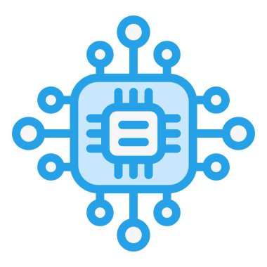 Mikroişlemci Vektör Simgesi Tasarım İllüstrasyonu