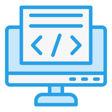 Kodlama Vektörü Simgesi Tasarım İllüstrasyonu