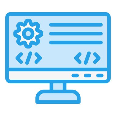 Arka Uç Vektör Simgesi Tasarım İllüstrasyonu