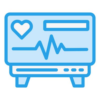 Kalp İzleme Vektörü Simgesi Tasarım İllüstrasyonu