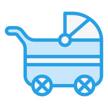 Bebek Arabası Vektör Simgesi Tasarım İllüstrasyonu