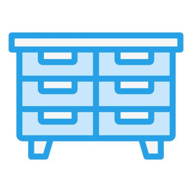 Çekmeceler Vektör Simgesi Tasarım Çizimi