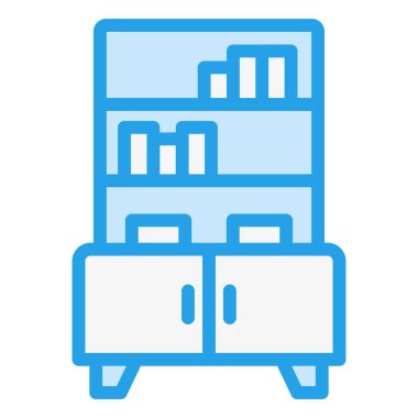 Kitaplık Vektör Simgesi Tasarım İllüstrasyonu