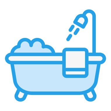 Küvet Vektörü Simgesi Tasarım İllüstrasyonu