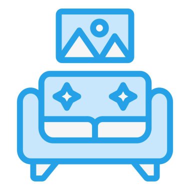 Oturma odası Vektör Simgesi Tasarım İllüstrasyonu