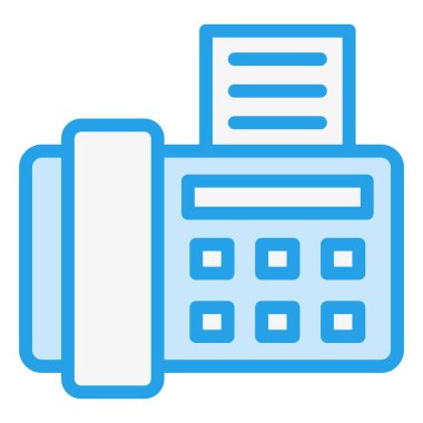 Faks Makinesi Vektör Simgesi Tasarım İllüstrasyonu