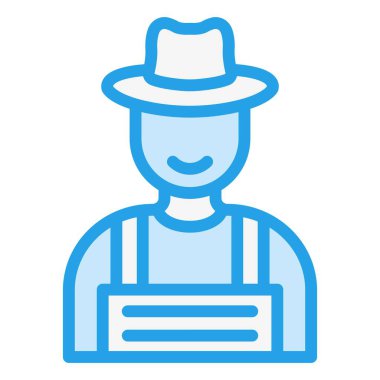 Çiftçi Vektör Simgesi Tasarım İllüstrasyonu