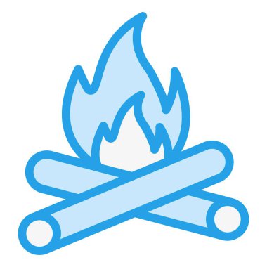 Şenlik Ateşi Vektör Simgesi Tasarım İllüstrasyonu