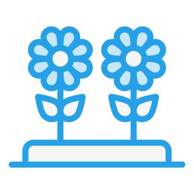 Çiçek Vektörü Simgesi Tasarım Çizimi