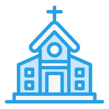 Kilise Vektörü Simgesi Tasarım İllüstrasyonu