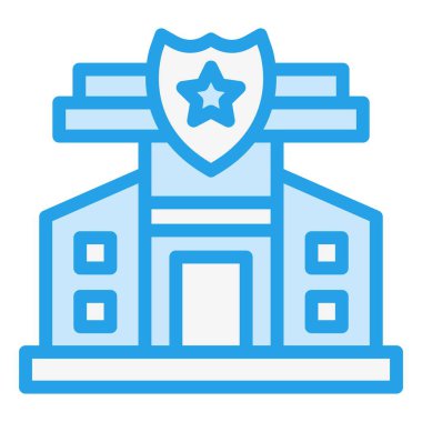 Polis Karakolu Vektör Simgesi Tasarım İllüstrasyonu