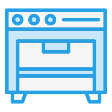 Pişirme Sobası Vektör Simgesi Tasarım İllüstrasyonu