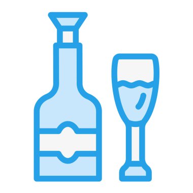 Champange Vektör Simgesi Tasarım İllüstrasyonu