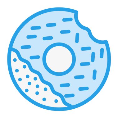 Donut Vektör Simgesi Tasarım Çizimi