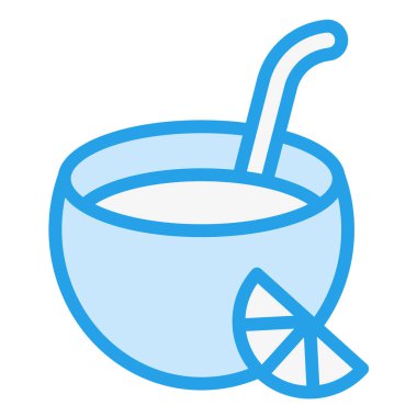 Hindistan cevizi İçeceği Vektör Simgesi Tasarımı Çizimi