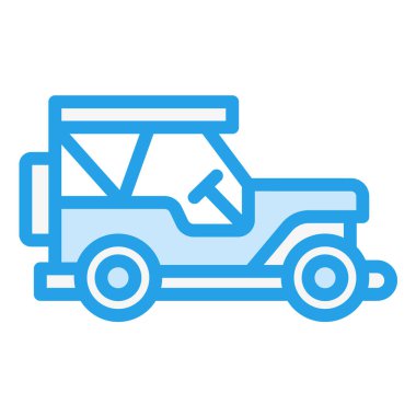 Jeep Vektör Simgesi Tasarım İllüstrasyonu