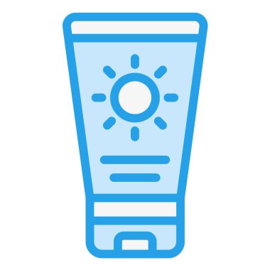 Güneş Kremi Vektörü Simgesi Tasarım Çizimi