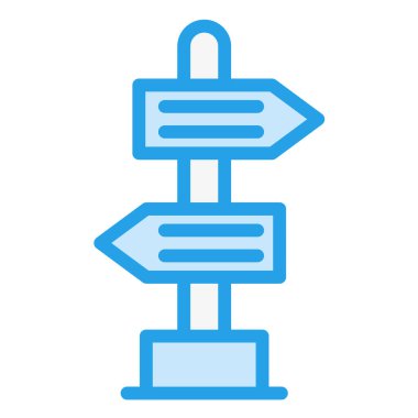 Yol İşareti Vektör Simgesi Tasarım İllüstrasyonu