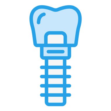Diş İmplantı Vektör Simgesi Tasarım İllüstrasyonu
