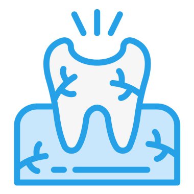 Kırık Diş Vektörü Simgesi Tasarım İllüstrasyonu