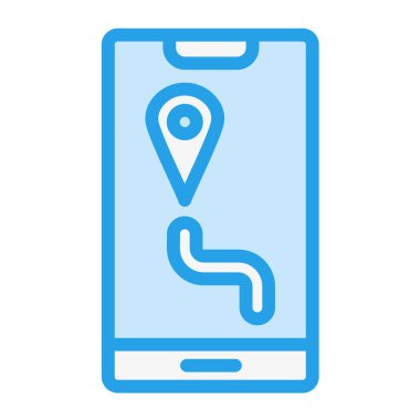 Harita Vektör Simgesi Tasarım Çizimi