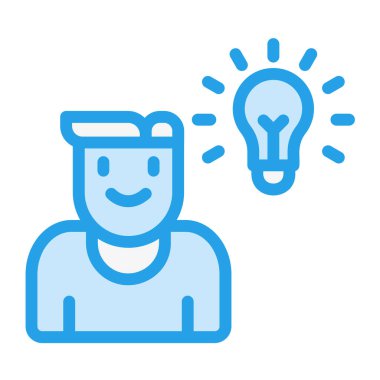 Düşünen Vektör Simgesi Tasarım İllüstrasyonu