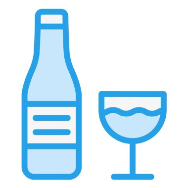 Şarap şişesi Vektör Simgesi Tasarım İllüstrasyonu