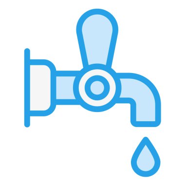 Musluk Vektörü Simgesi Tasarım İllüstrasyonu