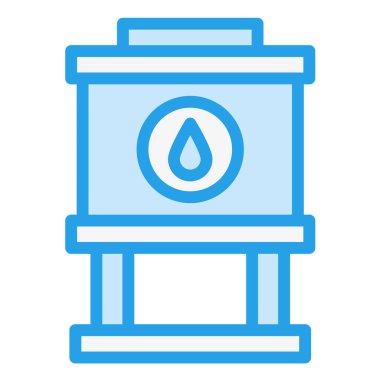 Su Tankı Vektör Simgesi Tasarımı Çizimi