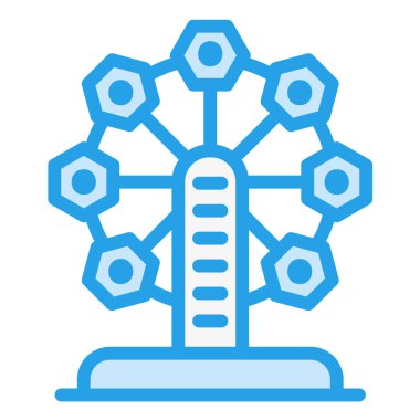 Dönme dolap Vektör Simgesi Tasarım İllüstrasyonu