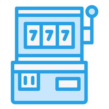 Slot Makinesi Vektör Simgesi Tasarım İllüstrasyonu