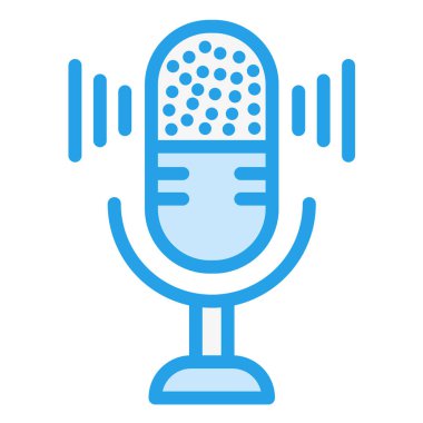 Mikrofon Vektör Simgesi Tasarım İllüstrasyonu