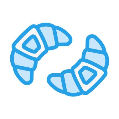 Kruvasan Vektör Simgesi Tasarım İllüstrasyonu