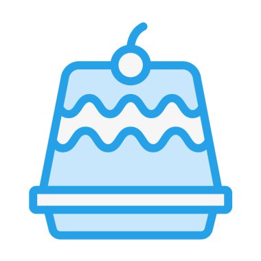 Pudding Vektör Simgesi Tasarım Çizimi