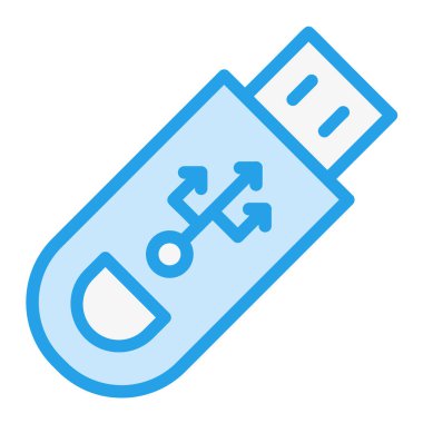 USB Vektör Simgesi Tasarım İllüstrasyonu