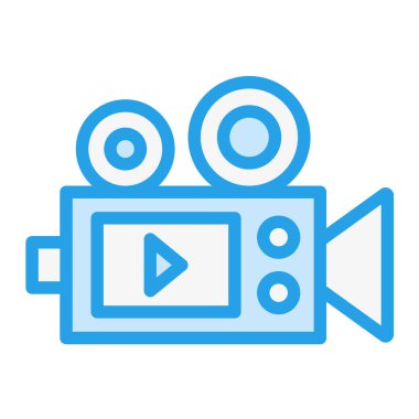 Kamera kaydı Vektör Simgesi Tasarım İllüstrasyonu