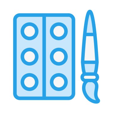 Suluboya Vektör Simgesi Tasarım İllüstrasyonu